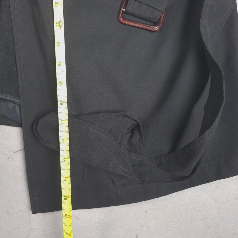 Ralph Lauren Men's Black Quilted Lined Rain Trench Coat Size 42R Belted - Picture 11 of 15